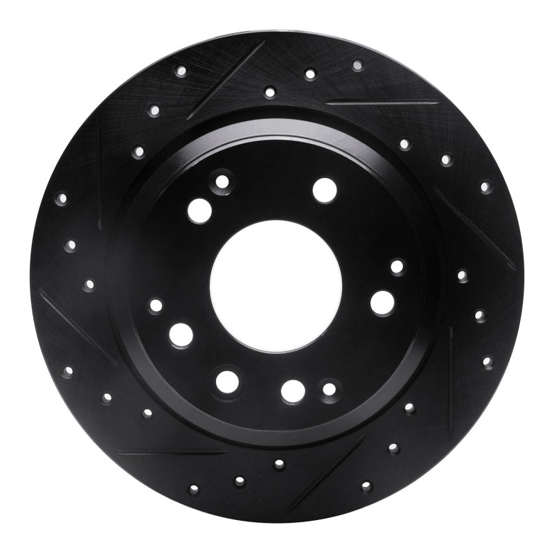 R1 Concepts R1 99-01 Acura RL Rear Left Drilled & Slotted Black Brake Rotor