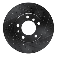 R1 Concepts R1 89-95 BMW 525IT Front Right Drilled & Slotted Black Brake Rotor