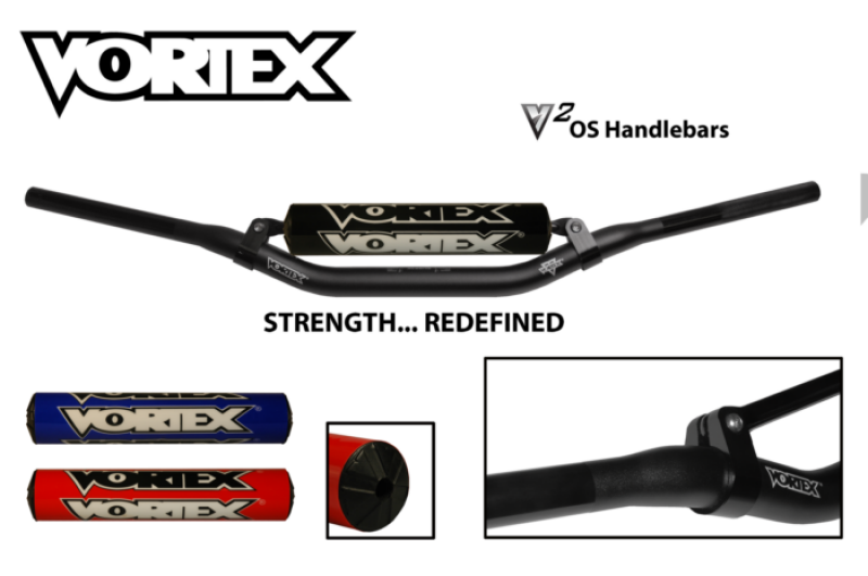 Vortex Racing V3 Handlebar SX High OS 1-1/8in- Black