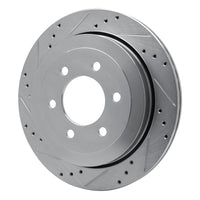 R1 Concepts R1 07-17 Ford Expedition Rear Left Drilled & Slotted Silver Brake Rotor
