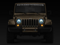 Raxiom 97-18 Jeep Wrangler TJ/JK Axial 7-Inch LED Headlights w/RGB Halo- Black Housing (Clear Lens)