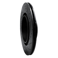 R1 Concepts R1 09-19 BMW 750LI Rear Left Drilled & Slotted Black Brake Rotor