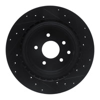 R1 Concepts R1 03-08 Infiniti G35 Rear Left Drilled & Slotted Black Brake Rotor