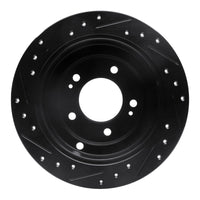 R1 Concepts R1 04-06 Kia AMANTI Rear Right Drilled & Slotted Black Brake Rotor
