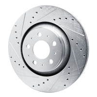 R1 Concepts R1 20-25 Tesla Model Y Rear Left Drilled & Slotted Silver Brake Rotor