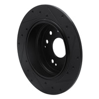 R1 Concepts R1 01-03 Acura CL Rear Left Drilled & Slotted Black Brake Rotor
