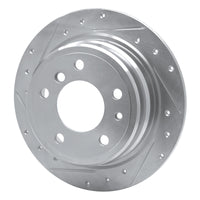 R1 Concepts R1 81-86 BMW 733I Rear Left Drilled & Slotted Silver Brake Rotor