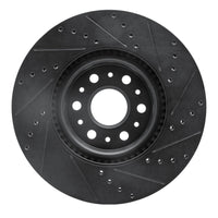 R1 Concepts R1 2017-2025 Buick Enclave Front Left Drilled & Slotted Black Brake Rotor