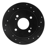 R1 Concepts R1 82-88 Nissan 280ZX Rear Right Drilled & Slotted Black Brake Rotor