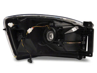 Raxiom 06-09 Dodge RAM 1500/2500/3500 Axial Headlights w/ SEQL LED Bar- Black Housing (Clear Lens)
