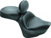 Mustang Motorcycle Mustang 06-21 Kawasaki Vulcan 900 Classic, Custom Touring 1PC Seat w/Driver Backrest - Black