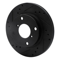 R1 Concepts R1 89-94 Suzuki Swift Front Left Drilled & Slotted Black Brake Rotor