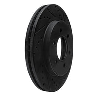 R1 Concepts R1 99-07 Ford E-350 Econoline Club Wagon Rear Right Drilled & Slotted Black Brake Rotor