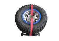 N-Fab Bed Mounted Rapid Tire Strap Universal - Gloss Black - Red Strap