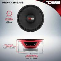 DS18 12in 500 Watts RMS 8 ohm Mid-Bass Loudspeaker