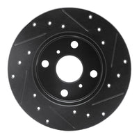 R1 Concepts R1 83-90 Toyota Tercel Front Left Drilled & Slotted Black Brake Rotor