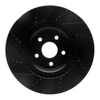 R1 Concepts R1 2012-2025 Dodge Durango Front Right Drilled & Slotted Black Brake Rotor
