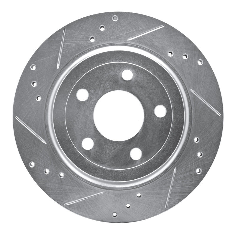 R1 Concepts R1 08-10 Chevrolet COBALT Rear Left Drilled & Slotted Silver Brake Rotor