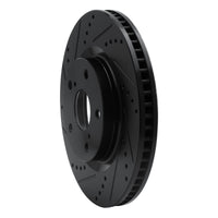 R1 Concepts R1 2021-2025 Hyundai Ioniq 6 Front Left Drilled & Slotted Black Brake Rotor