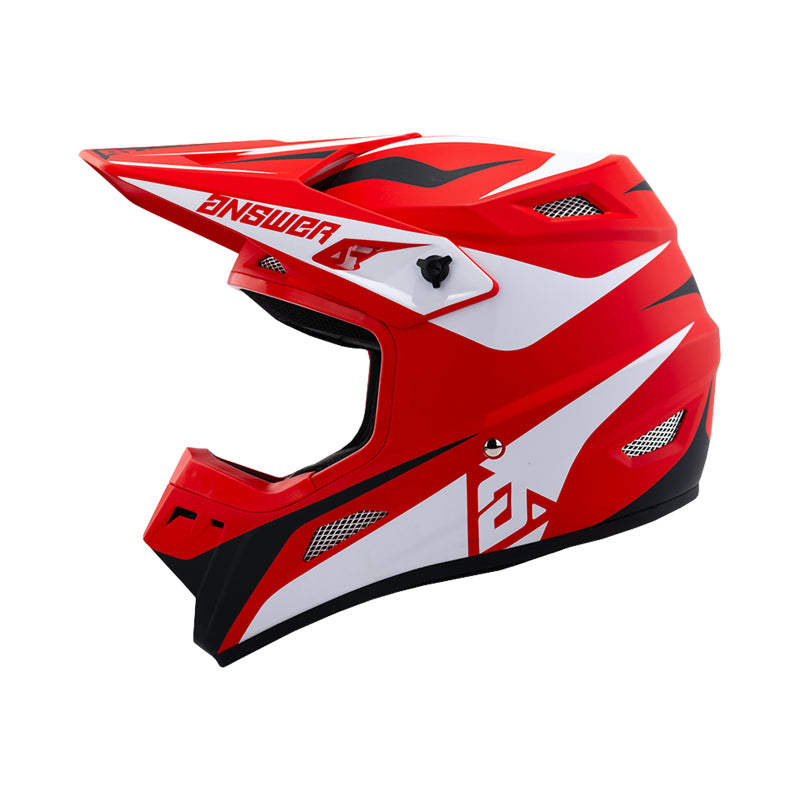 Answer 26 AR1 Mototown Helmet Glossy Red/White/Black Youth - Large