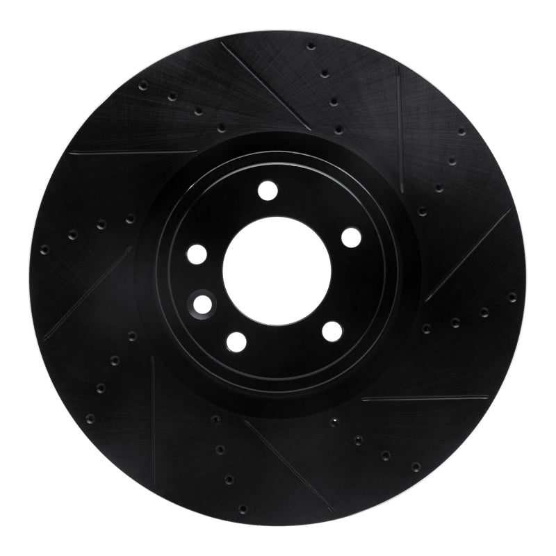 R1 Concepts R1 18-25 Land Rover Range Rover Front Right Drilled & Slotted Black Brake Rotor