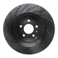 R1 Concepts R1 05-11 Audi A6 Quattro Rear Right Drilled & Slotted Black Brake Rotor