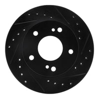 R1 Concepts R1 94-96 Nissan 240SX Front Right Drilled & Slotted Black Brake Rotor