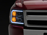 Raxiom 07-13 Chevrolet Silverado 1500 Axial Headlights w/ SEQL LED Bar- Black Housing (Clear Lens)