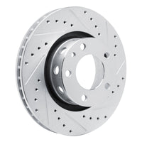 R1 Concepts R1 87-88 BMW M5 Front Right Drilled & Slotted Silver Brake Rotor