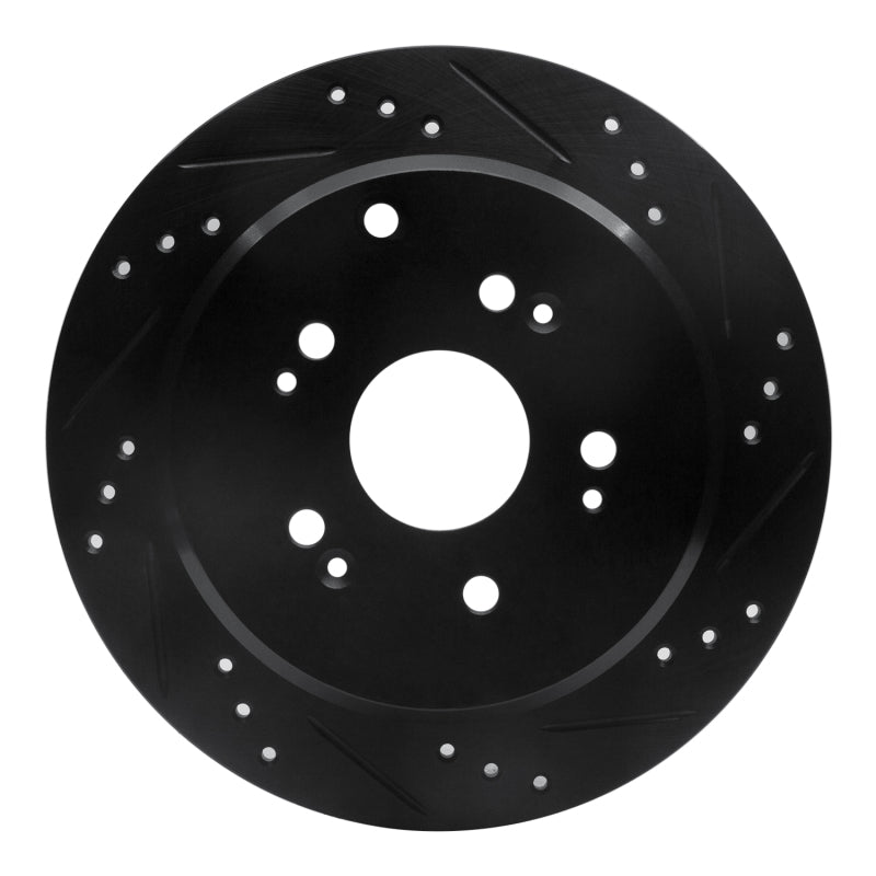R1 Concepts R1 2005-2018 Acura RDX Rear Right Drilled & Slotted Black Brake Rotor