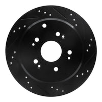 R1 Concepts R1 2005-2018 Acura RDX Rear Right Drilled & Slotted Black Brake Rotor