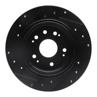 R1 Concepts R1 02-04 Honda CR-V Rear Right Drilled & Slotted Black Brake Rotor