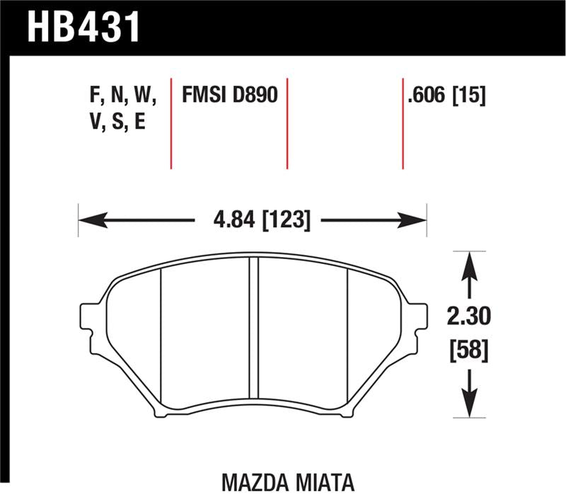 Hawk Performance Hawk 01-05 Miata w/ Sport Suspension DTC-30 Race Front Brake Pads