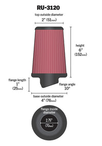 K&N Engineering K&N Universal Rubber Filter