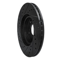 R1 Concepts R1 06-14 Honda Ridgeline Rear Right Drilled & Slotted Black Brake Rotor