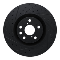 R1 Concepts R1 11-25 Lexus IS200T Left Front Drilled & Slotted Black Brake Rotor