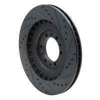 R1 Concepts R1 98-04 Mitsubishi Montero Front Left Drilled & Slotted Black Brake Rotor