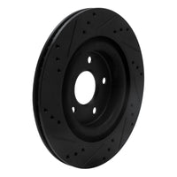 R1 Concepts R1 06-08 Jaguar S-Type Rear Right Drilled & Slotted Black Brake Rotor