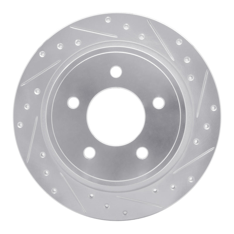 R1 Concepts R1 04-08 Chrysler Pacifica Rear Right Drilled & Slotted Silver Brake Rotor