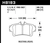 Hawk Performance Hawk 01 Ford Mustang Bullitt / 94, 96-99, 01, 03-04 Cobra / 03-04 Mach 1 DTC-60 Race Rear Brake Pads