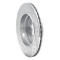 R1 Concepts R1 91-95 BMW 540I Rear Right Drilled & Slotted Silver Brake Rotor