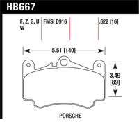 Hawk Performance Hawk 09 Porsche 911 Carrera S w/ Iron Discs Front DTC-70 Race Brake Pads