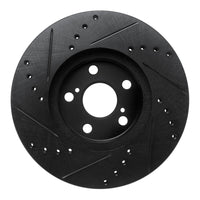 R1 Concepts R1 94-99 Toyota Celica Front Right Drilled & Slotted Black Brake Rotor
