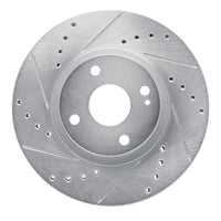 R1 Concepts R1 01-05 Mazda Miata Front Left Drilled & Slotted Silver Brake Rotor