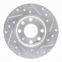 R1 Concepts R1 88-89 Pontiac LeMans Front Right Drilled & Slotted Silver Brake Rotor
