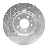 R1 Concepts R1 91-01 BMW 850I Rear Right Drilled & Slotted Silver Brake Rotor