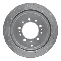 R1 Concepts R1 17-21 Toyota Land Cruiser Rear Left Drilled & Slotted Silver Brake Rotor