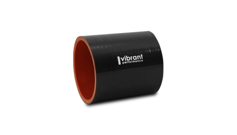 Vibrant 4 Ply Reinforced Silicone Straight Hose Coupling - 2.25in I.D. x 3in long (BLACK)