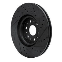 R1 Concepts R1 2017-2025 Buick Enclave Front Left Drilled & Slotted Black Brake Rotor