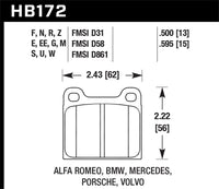 Hawk Performance Hawk 63-65 Porsche 356 Front /  69-83 911 / 64-72 912 Rear DTC-60 Race Brake Pads